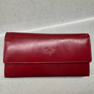 Prada Crimson Leather Wallet